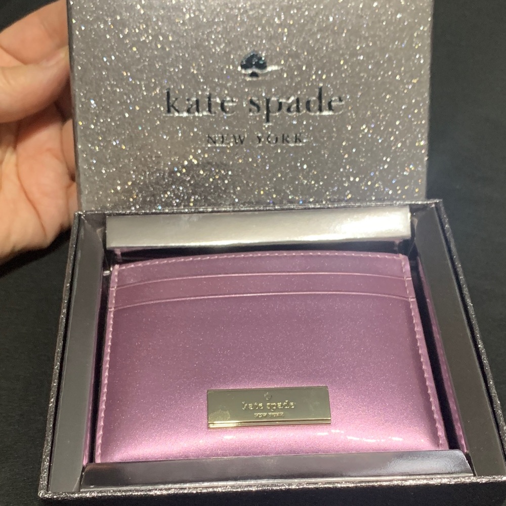 Kate Spade NWT Metallic lilac Card Holder - Picture 4 of 4